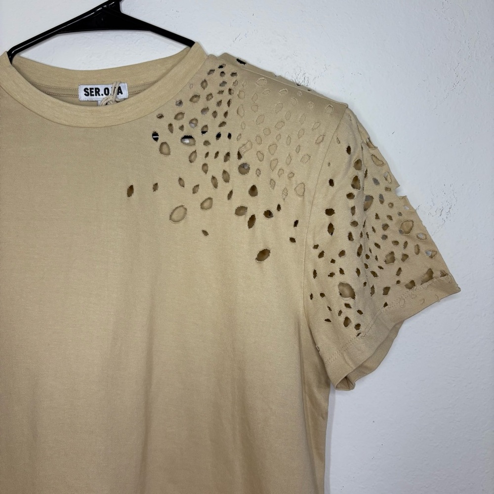 SER.O.YA Caroline Distressed Cotton T-Shirt - Picture 4 of 12